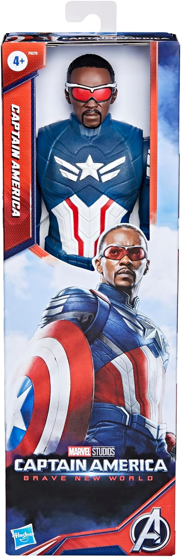 Marvel Studios Captain America Brave New World, Titan Hero Series, 12-Inch Captain America Action Figure, Super Hero Toys for Kids 4 and Up
