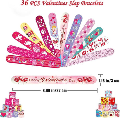 36 PCS Valentines Day Slap Bracelets Kids Party Favors, Bulk Snap Bracelet St Patrick's Day Party Favors Supplies for kids&teens Gifts Teacher Classroom School Favors Prizes