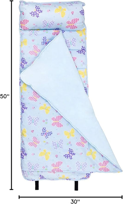 Wildkin Original Nap Mat with Reusable Pillow for Boys & Girls, Perfect for Elementary Daycare Sleepovers, Features Hook & Loop Fastener, Cotton Blend Materials Nap Mat for Kids