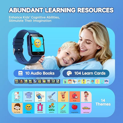 Smart Watch for Kids with 26 Puzzle Games, HD Touch Screen Kids Watch, Camera, Music Player, Alarm Clock, Calculator, Pedometer, Learn Card - 12/24hr Toys for Age 3-12 Year Old, Birthday Gift for Boys