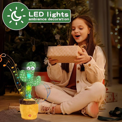 Dancing Talking Cactus Baby Toys, Easter Gifts/Easter Basket Stuffers for Kids, Singing Mimicking Recording Toys Repeats What You Say, Comes with English Songs Talking Musical Toy (Non-Rechargeable)