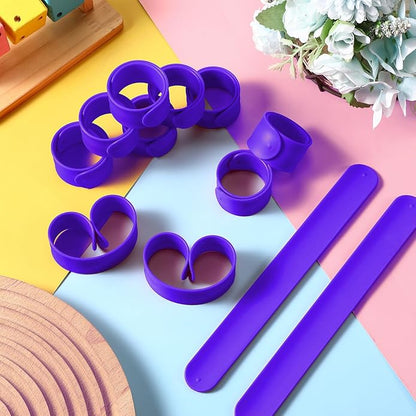 12 Pcs Silicone Slap Bracelets DIY Slap Bands Party Favors Bulk Blank Soft Wristband Wrist Snap Band for Craft Project DIY Painting Birthday Party Halloween Christmas