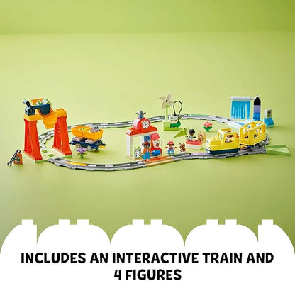 LEGO DUPLO Town Big Interactive Community Train Set - Learning Toddler Train Toy Playset for Boys and Girls, Ages 3+ - Gift Idea for Birthdays and Holidays - 10428