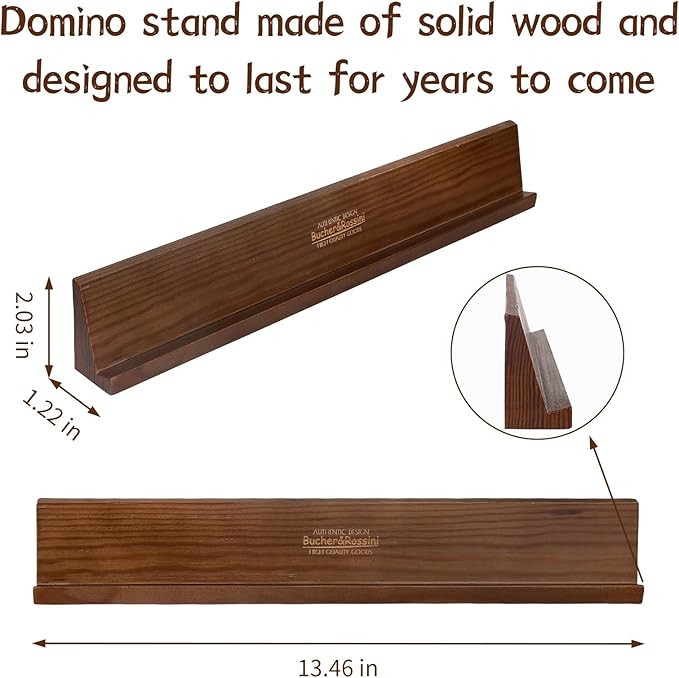 Domino Racks 4packs - Authored Design Nut Brown Tile Holders for Dominoes Set Mexican Trains Mahjoon Chickenfoot