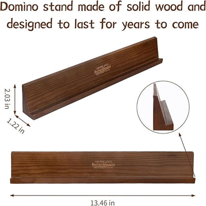 Domino Racks 4packs - Authored Design Nut Brown Tile Holders for Dominoes Set Mexican Trains Mahjoon Chickenfoot