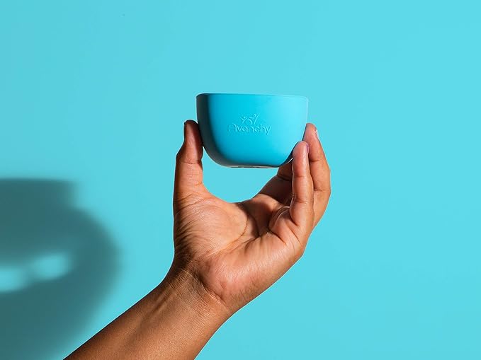 Avanchy Baby Bowls Silicone MINI Prep Bowl Set for Babies Kids Toddler for Feeding Food 4 oz, White