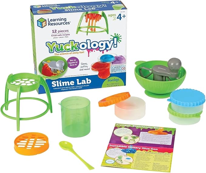 Learning Resources Yuckology Slime Science Set,Early Science Skills, DIY Slime, STEM Skills, Measurement, Color Mixing, Ages 4+