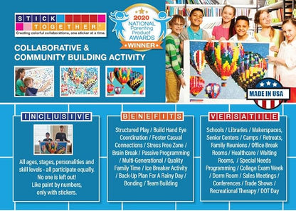 Huge Mosaic Puzzle Poster Kits | Group Project | No Mess Paint by Sticker | Stay at Home Activity | Classroom | One Sticker at a Time! | Large Hot Air Balloon | Learning Fun | 40” X 36” Giant Poster