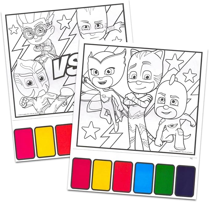 PJ Masks Paint with Water Party Favors Set - Bundle with 6 PJ Masks Watercolor Painting Activity Books for Kids with Paintbrushes | Bulk PJ Masks Party Supplies Arts and Crafts