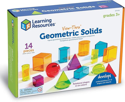 Learning Resources Plastic Base Ten Class Set & View-Thru Geometric Solids - Geometric Shapes, Back to School Supplies Must Haves, Math Teacher Supplies