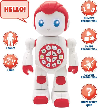 LEXiBOOK Powerman First Smart Interactive Toy Learning Robot Toy for Kids Dancing Plays Music Quiz Numbers Shapes Colors Boy Girl Robot Junior Red/White - ROB15EN