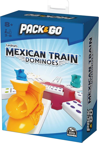 Pack & Go Mexican Train Dominoes from Spin Master Games Portable Dominoes Set Kids Games Classic Board Games for Adults and Kids Ages 8 and Up