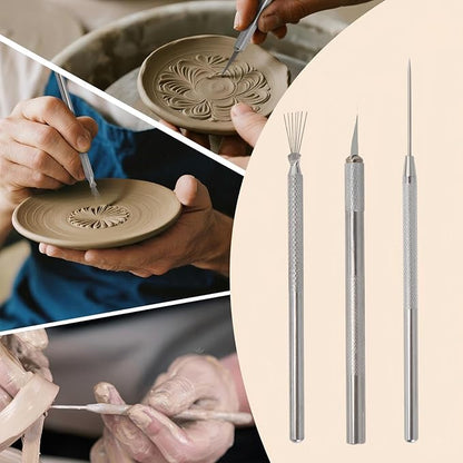 Basic Polymer Clay Tools, Clay Sculpting Tools Acrylic Roller Pin, Clear Rectangle Sheet Press Board, Double-Ended Pottery Carving Set for Beginner (26)