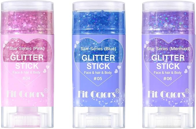 Face Body Glitter Stick,Music Festival Accessories Outfits for Women,Hair Glitter Makeup,Mermaid Chunky Glitter Face Paint,Waterproof Sparkle Face Glitter for Country Concert