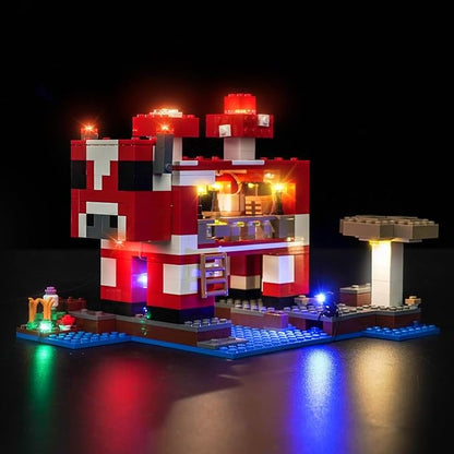 LocoLee Light kit Compatible with Lego The Mooshroom House - No Model Only Light, LED Lighting Accessories Compatible with Lego Moo Mushroom House 21270