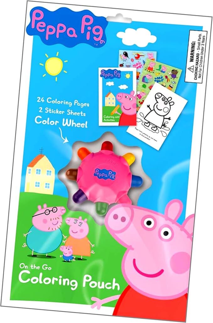 Peppa Coloring Books Stickers Activity Set - Bundle Includes Thomas The Train Coloring Book, Peppa Pig Coloring Book, Stickers, Reward Stickers, and More