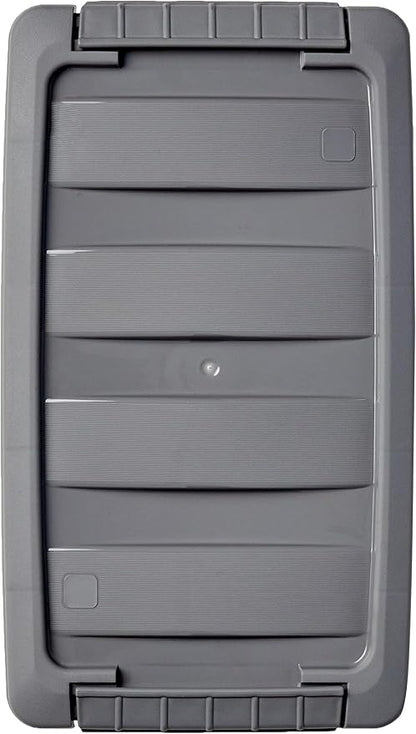 Amazon Basics Plastic Storage Containers with Secure Latching Lids, Stackable Organization Bins for Organizing, Clear/Grey, 5 Quart, Set of 10