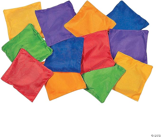 Fun Express Bean Bags for Kids (Bulk Set of 12 in Assorted Colors) Great for Classroom, Home and Play for Kids