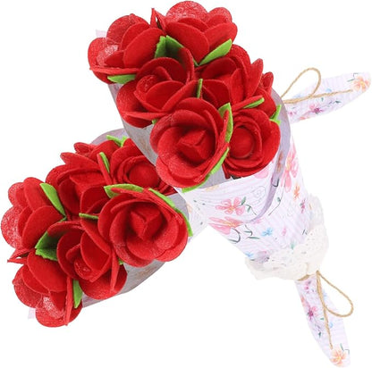 Beavorty 2 Sets Bouquet Material Package Flower Crafts for Kids DIY Felt Flower Kit Valentines Day DIY Kid Toys Unique DIY Bouquet Supply Child Rose Craft Pack Non-Woven