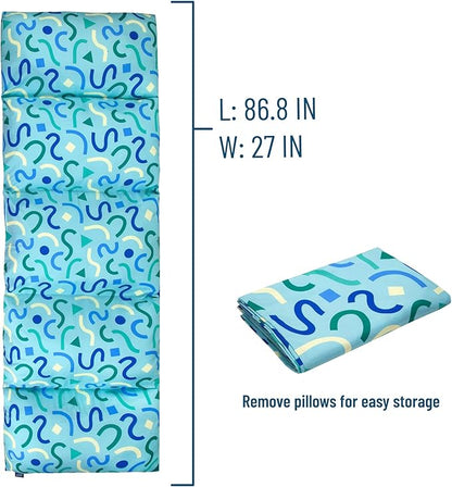 Wildkin Kids Microfiber Floor Lounger – Travel-Friendly, Sleepovers, Pillow Not Included - Confetti Blue
