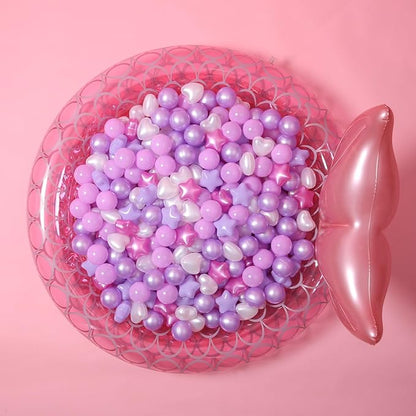 GOGOSO Ball Pit Balls,Plastics Balls for Ball Pit, Stars Hearts Shape for PastelBall for Toddlers Kids
