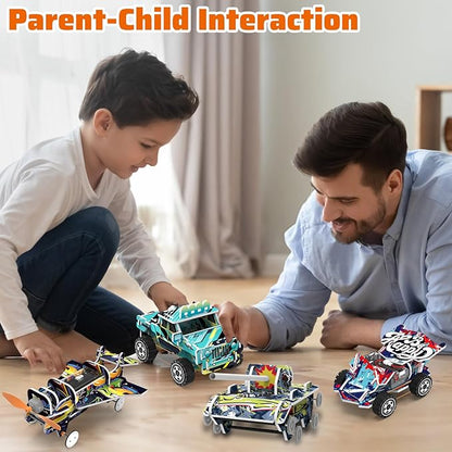 PLANEKO STEM Kits for Kids Age 8-10 3D Puzzles Model Car Building Kits for Boys STEM Projects Crafts Build Toy STEM Activities Toy for Boys 6 7 8 9 10 11 12 13 Year Old Birthday Gift