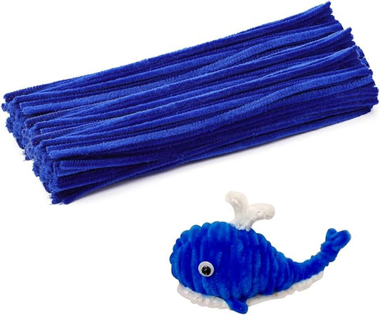 110 Blue Pipe Cleaners - Chenille Stem Craft Supplies for Arts and Crafts Projects