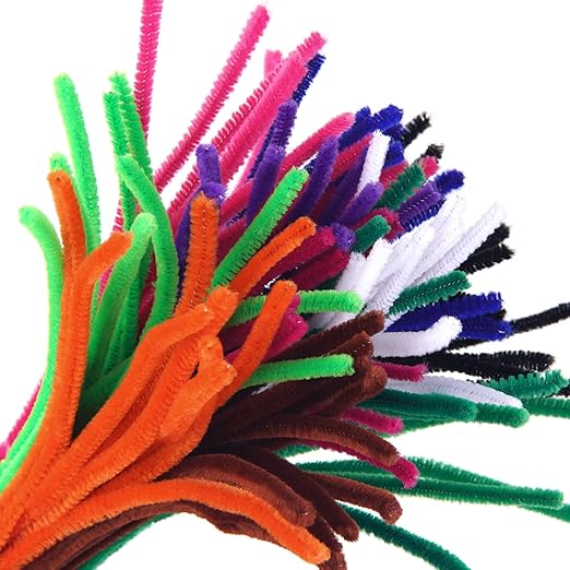 Cuttte Pipe Cleaners Craft Supplies - 100pcs 10 Colors Pipe Cleaners Craft Kids DIY Art Supplies Multi-Color (6 mm x 12 inch)