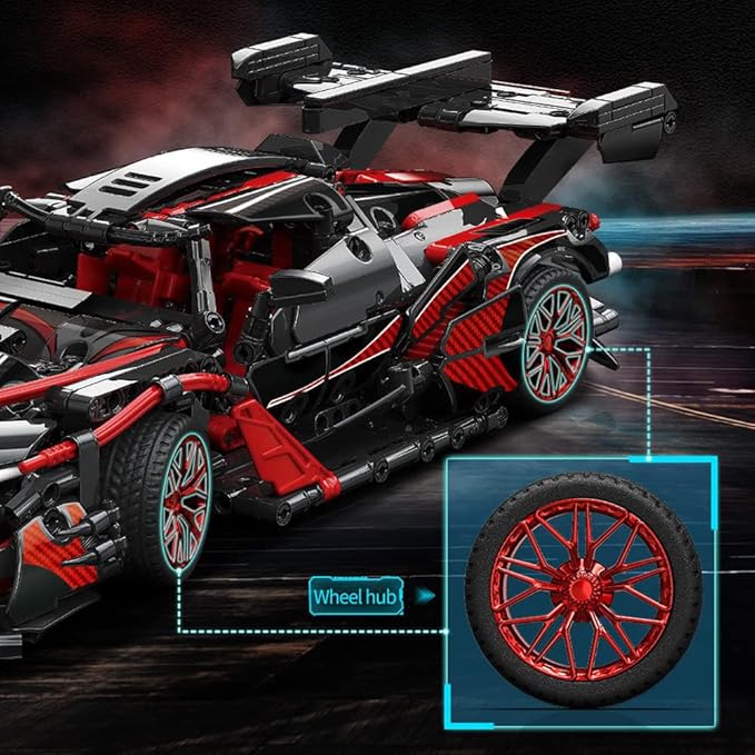 Mesiondy Adults Challenging Racing Car Building Blocks Kit，1:14 1391 Pieces Car Model Building Set DIY Toys for Boys Age 12 13 14 15 16