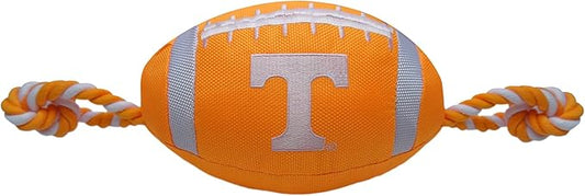 Pets First NCAA Tennessee Volunteers Football Dog Toy, Tough Quality Nylon Materials, Strong Pull Ropes, Inner Squeaker, Collegiate Team Color