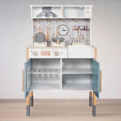 Kitchen Toy Playset for Kids, Electronic Play Stove with Light&Sounds, Pretend Play Cooking Toys Kitchen Set with Cookware Accessories,Toddler Toy Kitchens Festival Gift for 3+ Year Old Girls Boys