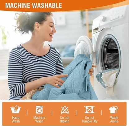 VANSOFY 100% Waterproof Recliner Chair Covers, Recliner Cover Non-Slip Dog Chair Cover Furniture Protector Washable Slipcover with Pocket, Elastic Straps for Pets, Dogs(Azuree, 23.6")