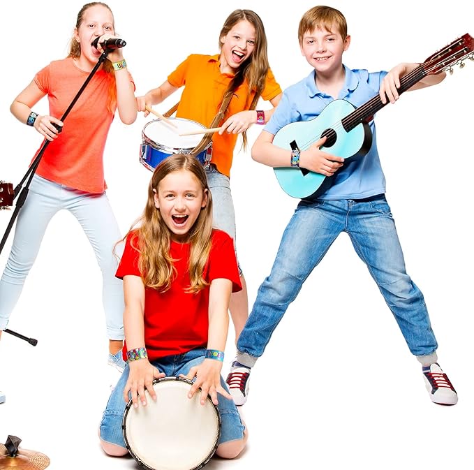 Civaner 40 Pcs 80s 90s Party Favors Slap Bracelets 80s Wristbands Bracelets for Kids Retro Birthday Party Supplies Cute Cassette Tape for 1980s 80s Neon Throwback Adults Birthday Party Supplies