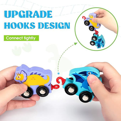 Toddler Toys for 2 Year Old Boy Easter Birthday Gifts, Wooden Dinosaur Train Set Montessori Toys for 2 Year Old, Learning Dinosaur Toys for Kids Ages 2-4 Boys Girls Toddler Toys 2-3