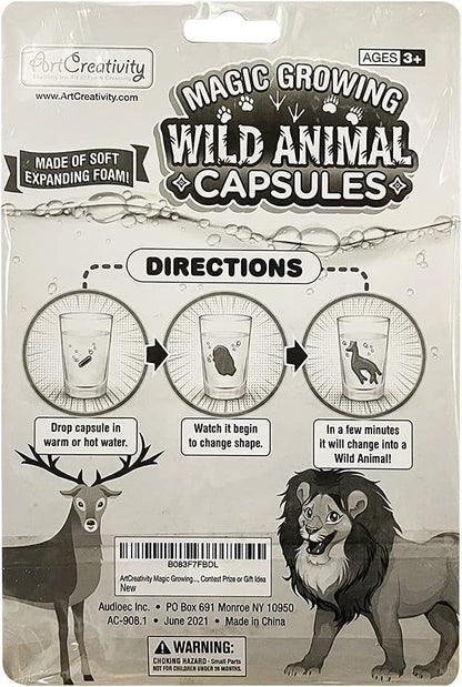 ArtCreativity Magic Growing Animal Capsules, Grow in Water, 2 Packs with 12 Expanding Animal Capsules Each, Cute Color Variety, Kids’ Birthday Party Favors, Contest Prize or Gift Idea