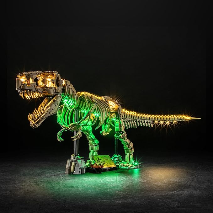 Vaodest Led Light for Lego 76968 Dinosaur-Fossils: Tyrannosaurus-rex Building Blocks Model,Design and Configuration Compatible with Model 76968(Led Light Only, Not Building Block Kit)