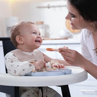 6 Pack Baby Spoons, First Stage Spoons, Shorter Length for Self Feeding, 6+ Months, Baby Training Spoons Infant Spoons, Food Grade Silicone, Dishwasher Safe & Boil-proof
