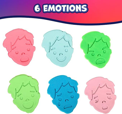 READY 2 LEARN Dough Cutters - 6 Emotions - Playdough Accessories - Dough Cutters for Kids - Clay Tools for Kids - Toddler Art Supplies