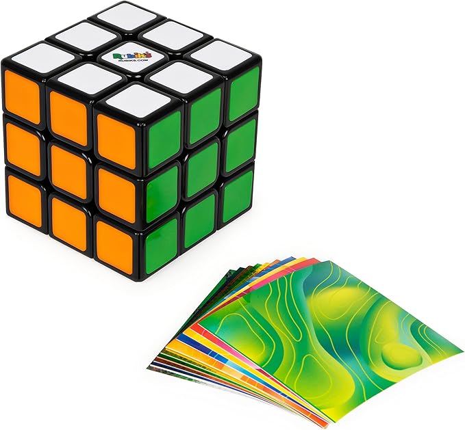 Rubik’s Cube, Original 3x3 Puzzle Brain Teaser Fidget Toy with Removable Interchangeable Mod Stickers to Customize, for Adults & Kids Ages 8 and up