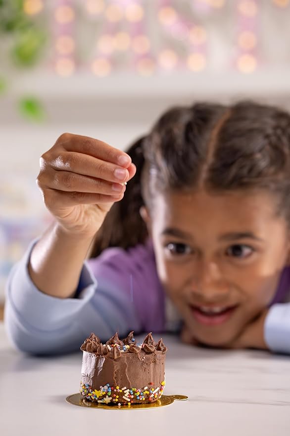 Goliath Tasty Tinies Bake Shop Strawberry Cake Mix Kit with Unicorn Tracks Sprinkles & Vanilla Frosting Mix | Bake & Decorate 2 Real Mini Cakes | Includes Mini Tools & Ingredients | Ages 6+