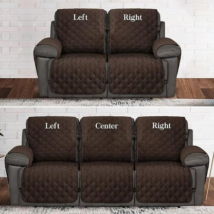 TOMORO Non-Slip Recliner Sofa Cover - 100% Waterproof Recliner Chair Slipcover Furniture Protector, Washable Couch Cover with Elastic Straps for Dog and Kids, Brown, 23 Inch Middle