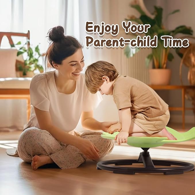 Kids Swivel Chair Sensory Chair for Kids, Spinning Chair Kids Balance Physical Therapy Equipment, Kids Indoor Outdoor Play Equipment， Science Seat for Kids 3-9 (Light Green)