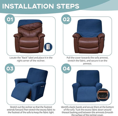 Recliner Chair Cover Lazy Boy Recliner Covers Recliner Covers for Recliner Chair 1 Piece Furniture Protector Prevent wear and pet Hair（Recliner,Classic Blue）
