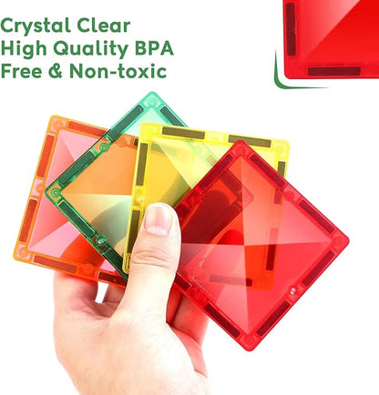 Magnetic Tiles Toys for 3 4 5 6 7 8 Year Old Boy Girls Kids Beginner Set,Magnetic Building Blocks Learning Toys for Toddlers Age 2-4 3-5 4-5 5-6 6-8 Birthday Christmas Ideas (30PCS Colourful)