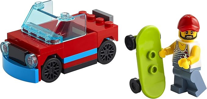 LEGO City Skater 30568 Minifigure with Skateboard and Car
