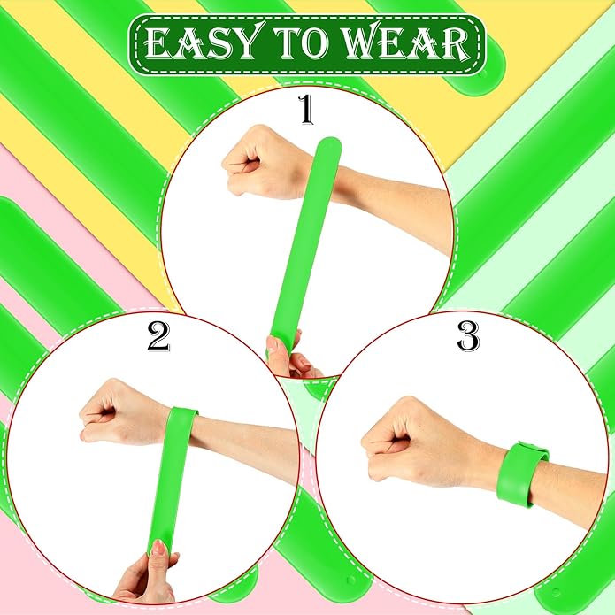 12 Pcs Silicone Slap Bracelets DIY Slap Bands Party Favors Bulk Blank Soft Wristband Wrist Snap Band for Craft Project DIY Painting Birthday Party Halloween Christmas