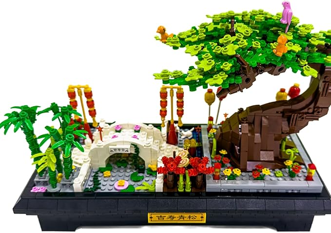 Bonsai Tree Building Sets,Oriental Style Bonsai Architectural Building Kits for Adults,Bonsai Tree Building Blocks Set for Kids 6+,Ideal Gift for Home Décor or Office Art(1286pcs)