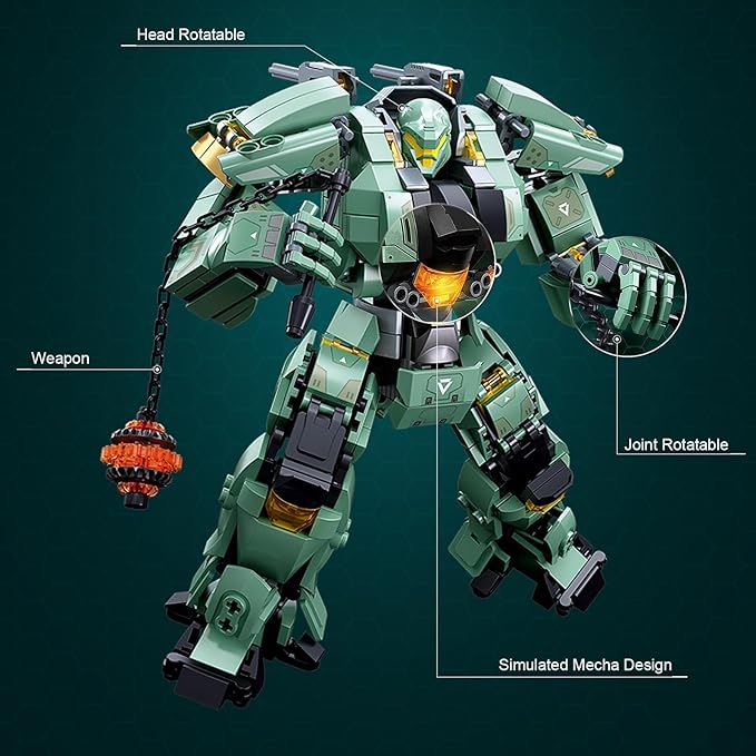Transforming Mech Robot Building Blocks Set,Destroy Warrior City Action Mech Model Building Kit, 542 Pieces Cool Robots Toys Gift for Adults and Kids Boys 6 7 8 10+