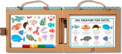 Melissa & Doug Natural Play: Play, Draw, Create Reusable Drawing & Magnet Kit – Ocean (42 Magnets, 5 Dry-Erase Markers) - FSC Certified