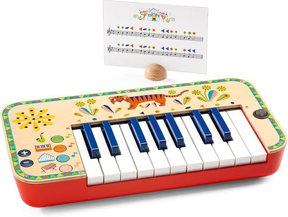 DJECO Animambo Synthesizer - Safe Music Instrument for Kids, Cute Educational Toddler Musical Toy for Motor Skills, Creativity, Imagination & Rythym - Toys for 3+ Years Girls & Boys